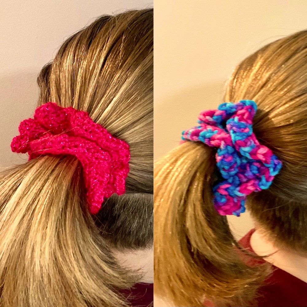 Scrunchie set of two handmade, crocheted